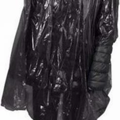 Merkloos 3x Wegwerp Regenponcho Zwart