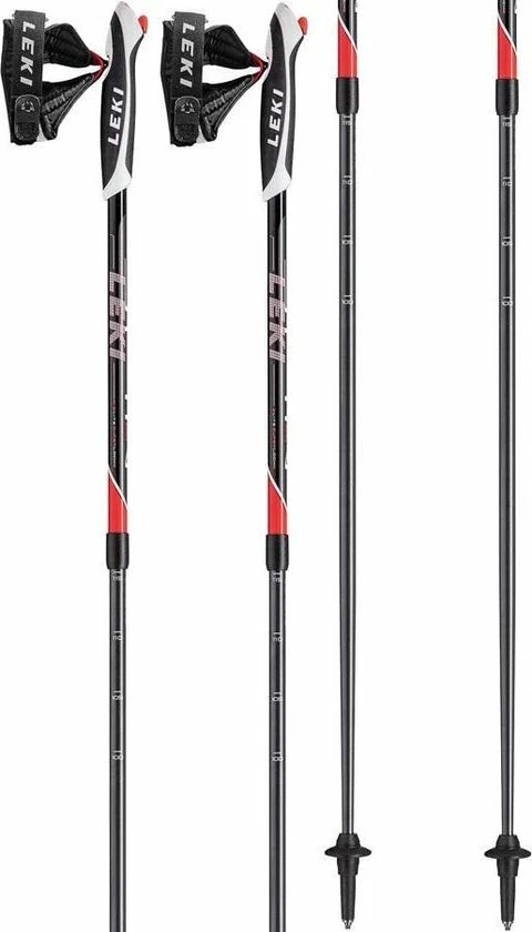 Leki Spin Nordic Walking Wandelstokken Unisex Zwart/rood 4 Leki Spin Nordic Walking Wandelstokken Unisex Zwart/rood - Afbeelding 2