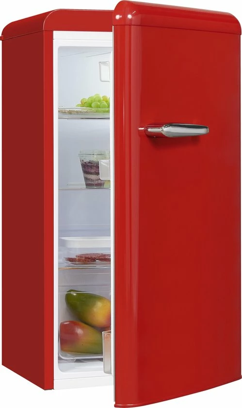 Exquisit RKS100-V-H-160FR - Koelkast - Retro - LED Verlichting - 94 Liter - 38dB - Rood 6 Exquisit RKS100-V-H-160FR - Koelkast - Retro - LED Verlichting - 94 Liter - 38dB - Rood - Afbeelding 4