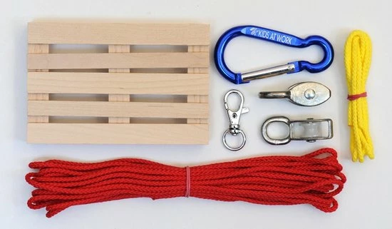 Kids At Work Katrolset Junior Hout/nylon Blank 7-delig 4 Kids At Work Katrolset Junior Hout/nylon Blank 7-delig - Afbeelding 2