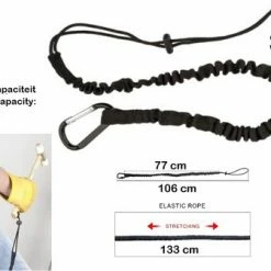 Bob Online ™ - 1 Stuk – Zwart – Gereedschaplijn – Gereedschaplanyard – Elasticate Tool Lanyard – Maximum Load Capacity 2 Kg – Elastisch Gereedschap Lanyard – Gereedschap Valbeveiliging Koord -Isoproducts Gecertificeerd winkel 550x336 1
