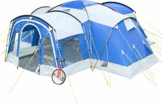 Skandika Nimbus 8 Tent – Tenten – Familietent - Campingtent – Voor 8 Personen – Koepeltent – Muggengaas – 3 Zwarte Slaapcabines - 215 Cm Stahoogte – 615 X 605 X 215 Cm (LxBxH) – 5000 Mm Waterkolom – Outdoor, Camping, Tuin – Kamperen – Blauw/wit 3 Skandika Nimbus 8 Tent – Tenten – Familietent - Campingtent – Voor 8 Personen – Koepeltent – Muggengaas – 3 Zwarte Slaapcabines - 215 Cm Stahoogte – 615 X 605 X 215 Cm (LxBxH) – 5000 Mm Waterkolom – Outdoor, Camping, Tuin – Kamperen – Blauw/wit