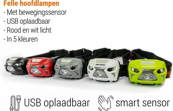 King Mungo Hoofdlamp LED Oplaadbaar - 200 Lumen - Grijs 14 King Mungo Hoofdlamp LED Oplaadbaar - 200 Lumen - Grijs - Afbeelding 12