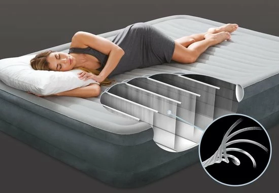 Intex Luchtbed - Kingsize - 2 Persoons - 152 X 203 X 33 Cm - Grijs - Met Ingebouwde Elektrische Pomp 4 Intex Luchtbed - Kingsize - 2 Persoons - 152 X 203 X 33 Cm - Grijs - Met Ingebouwde Elektrische Pomp - Afbeelding 2