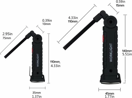 Viatel Led-werklamp, Zaklamp, COB LED, Werkplaatslamp, Inspectielamp, Met Haak En Magneethouder, Led-campinglamp Voor Auto, Reparatie, Werkplaats, Garage, Camping, Noodverlichting 5 Viatel Led-werklamp, Zaklamp, COB LED, Werkplaatslamp, Inspectielamp, Met Haak En Magneethouder, Led-campinglamp Voor Auto, Reparatie, Werkplaats, Garage, Camping, Noodverlichting - Afbeelding 3