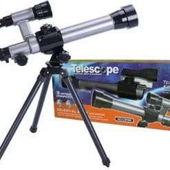 SmartImprove Kindertelescoop (20X-30X-40X) - Verstelbare Wetenschappelijke Astronomische Telescoop Voor Kinderen Voor Beginners Astronomie Sterrenkijken-met Statiefoculairs Kompas Sterrenzoekerlens Kinderspeelgoedset