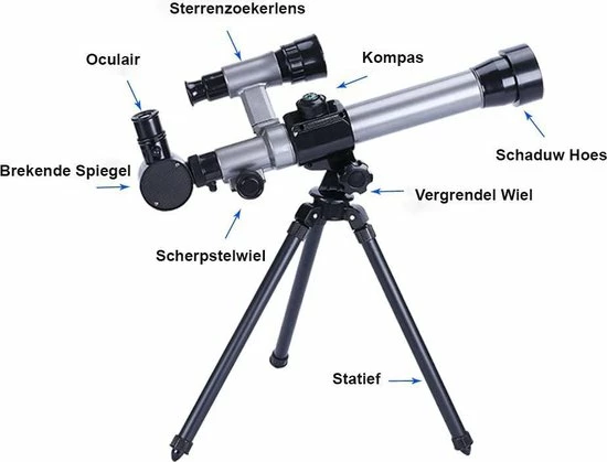SmartImprove Kindertelescoop (20X-30X-40X) - Verstelbare Wetenschappelijke Astronomische Telescoop Voor Kinderen Voor Beginners Astronomie Sterrenkijken-met Statiefoculairs Kompas Sterrenzoekerlens Kinderspeelgoedset 8 SmartImprove Kindertelescoop (20X-30X-40X) - Verstelbare Wetenschappelijke Astronomische Telescoop Voor Kinderen Voor Beginners Astronomie Sterrenkijken-met Statiefoculairs Kompas Sterrenzoekerlens Kinderspeelgoedset - Afbeelding 6