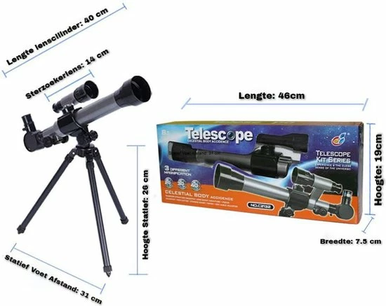 SmartImprove Kindertelescoop (20X-30X-40X) - Verstelbare Wetenschappelijke Astronomische Telescoop Voor Kinderen Voor Beginners Astronomie Sterrenkijken-met Statiefoculairs Kompas Sterrenzoekerlens Kinderspeelgoedset 7 SmartImprove Kindertelescoop (20X-30X-40X) - Verstelbare Wetenschappelijke Astronomische Telescoop Voor Kinderen Voor Beginners Astronomie Sterrenkijken-met Statiefoculairs Kompas Sterrenzoekerlens Kinderspeelgoedset - Afbeelding 5