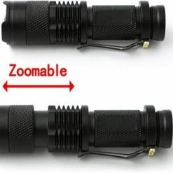 Now4you.nl Hoge Kwaliteit Zaklamp Mini CREE LED 2000LM Zwart Waterproof