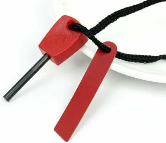 Merkloos Vuurstarter - Vonken Maker - Magnesium Stick - Survival - Vuur Maken - Scouting - Rood 3 Merkloos Vuurstarter - Vonken Maker - Magnesium Stick - Survival - Vuur Maken - Scouting - Rood