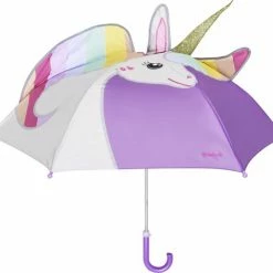 Playshoes - Paraplu Voor Kinderen - Unicorn - Roze En Regenboog - Maat Onesize