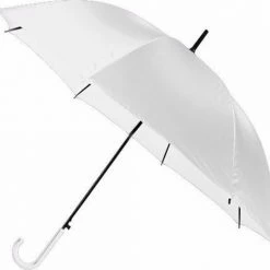 Merkloos Witte Automatische Paraplu 107 Cm