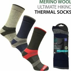 Norfolk Wandelsokken - 60% Merinowollen Outdoor Thermosokken - Ultieme Volledig Gedempt Thermische Sportsokken - Grijs - Maat 43-46 - Voyager