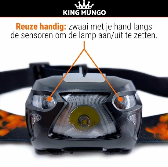 King Mungo Hoofdlamp LED Oplaadbaar - 200 Lumen - Grijs 15 King Mungo Hoofdlamp LED Oplaadbaar - 200 Lumen - Grijs - Afbeelding 13