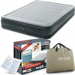 Intex Luchtbed - Kingsize - 2 Persoons - 152 X 203 X 33 Cm - Grijs - Met Ingebouwde Elektrische Pomp