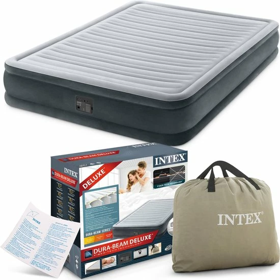 Intex Luchtbed - Kingsize - 2 Persoons - 152 X 203 X 33 Cm - Grijs - Met Ingebouwde Elektrische Pomp 3 Intex Luchtbed - Kingsize - 2 Persoons - 152 X 203 X 33 Cm - Grijs - Met Ingebouwde Elektrische Pomp