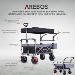 AREBOS Luxe Bolderkar Met Kap - Opvouwbare Handkar - Trolley Rood-grijs 17 AREBOS Luxe Bolderkar Met Kap - Opvouwbare Handkar - Trolley Rood-grijs -Isoproducts Gecertificeerd winkel 550x550 110