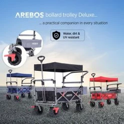 AREBOS Luxe Bolderkar Met Kap - Opvouwbare Handkar - Trolley Rood-grijs 20 AREBOS Luxe Bolderkar Met Kap - Opvouwbare Handkar - Trolley Rood-grijs -Isoproducts Gecertificeerd winkel 550x550 111