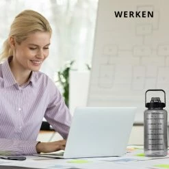 Merkloos Waterfles - Drinkfles - Bidon - Waterfles Met Tijdmarkeringen - Motivatie Waterfles - Waterfles & Drinkfles & Bidon 2 Liter - Drinkfles & Waterfles Met Rietje - Drinkfles Kinderen & Volwassenen - Grote Waterfles | Groen, 2 Liter -Isoproducts Gecertificeerd winkel 550x550 141
