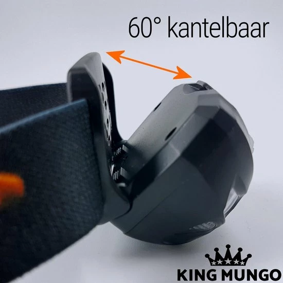 King Mungo Hoofdlamp LED Oplaadbaar - 200 Lumen - Grijs 16 King Mungo Hoofdlamp LED Oplaadbaar - 200 Lumen - Grijs - Afbeelding 14