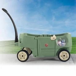 Step2 Wagon For Two Plus - Bolderkar Met 2 Zitjes Met Gordels Voor Kinderen - Kunststof Bolderwagen In Groen Met Duwstang - Voor Peuters En Kleuters -Isoproducts Gecertificeerd winkel 550x550 255