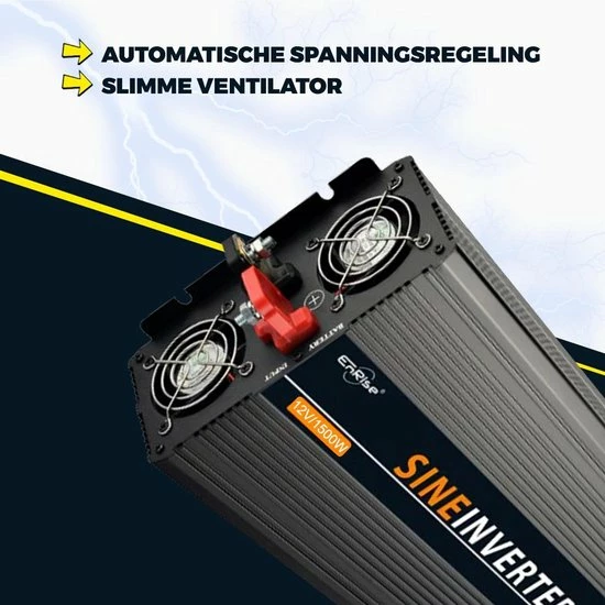 EnRise 12V-220V Zuivere Sinus Omvormer - 1500W/3000W - Pure Inverter + Controller 10 EnRise 12V-220V Zuivere Sinus Omvormer - 1500W/3000W - Pure Inverter + Controller - Afbeelding 8