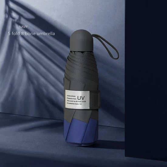 Merkloos TDR -Opvouwbare Paraplu -Windproof- Zonnescherm UV-SPF 50+compact En Draagbaar- Extra Sterk - Marineblauw 13 Merkloos TDR -Opvouwbare Paraplu -Windproof- Zonnescherm UV-SPF 50+compact En Draagbaar- Extra Sterk - Marineblauw - Afbeelding 11