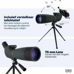 Zoomble® Spotting Scope - 25x75 Zoom - Met Draagzak, Tripod & Telefoonhouder - 70 Mm Lens - Voor Vogelspotten, Natuur, Outdoor & Jagen - Monoculair - Monokijker - Black Friday 2022 - Sinterklaas -Isoproducts Gecertificeerd winkel 550x550 4