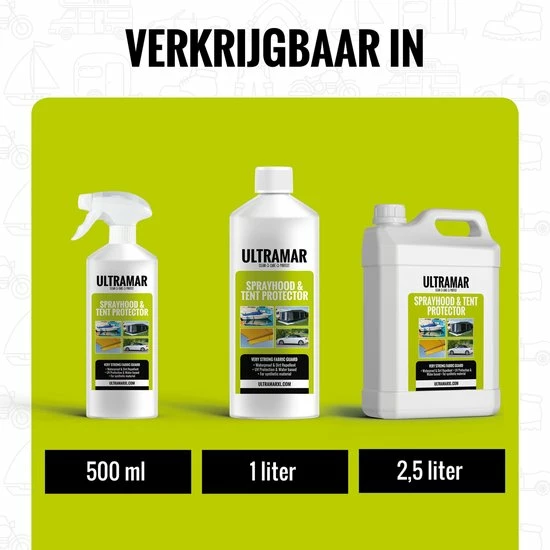 Ultramar - Sprayhood & Tent Protector 500 Ml - Impregneermiddel Voor Bootkap, Tent, Cabriodak - Maakt Waterdicht En Geeft Extra Bescherming 8 Ultramar - Sprayhood & Tent Protector 500 Ml - Impregneermiddel Voor Bootkap, Tent, Cabriodak - Maakt Waterdicht En Geeft Extra Bescherming - Afbeelding 6
