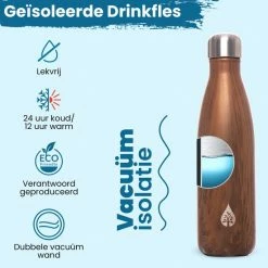 VANN Drinkfles Met Rietje Tuit Theefles Waterfles Volwassenen Drinktuit Sportfles 500ml Dagdeals - Hout -Isoproducts Gecertificeerd winkel 550x550 480