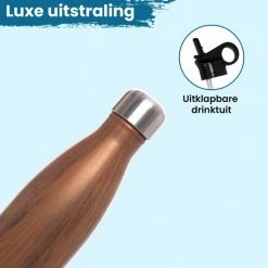 VANN Drinkfles Met Rietje Tuit Theefles Waterfles Volwassenen Drinktuit Sportfles 500ml Dagdeals - Hout -Isoproducts Gecertificeerd winkel 550x550 481
