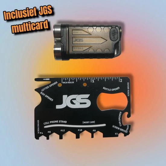 JGS Duo Zaklamp-Led-900 Lumen-USB-C-Oplaadbaar-Sleutelhanger-multifunctioneel-JGS Multicard 18 JGS Duo Zaklamp-Led-900 Lumen-USB-C-Oplaadbaar-Sleutelhanger-multifunctioneel-JGS Multicard - Afbeelding 16