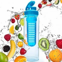 Isoproducts Gecertificeerd winkel 18 #DoYourFitness - Fruitwater Fles - »FruitInfusior« - Fruit Infuser Voor Fruitpunches / Groente Spritzers - 800ml - Turquoise