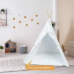 Skandika Tipi Tent Kinderen – Tipi Speeltent Voor Kinderen – Met Gewattteerde Vloermat – Kleine Raam - Katoen – Inclusief Opbergtas – 150 Cm Stahoogte – 115x115x152 Cm (LxBxH) – Kindertent Voor Kinderkamer – Binnen En Buiten – Camping, Tuin – Wit 11 Skandika Tipi Tent Kinderen – Tipi Speeltent Voor Kinderen – Met Gewattteerde Vloermat – Kleine Raam - Katoen – Inclusief Opbergtas – 150 Cm Stahoogte – 115x115x152 Cm (LxBxH) – Kindertent Voor Kinderkamer – Binnen En Buiten – Camping, Tuin – Wit -Isoproducts Gecertificeerd winkel 550x550 602