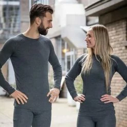 Chimb Thermokleding - Heren - Maat M - Shirt+Broek - Thermowear - Thermoset - Antraciet - Winterset