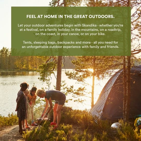 Skandika Nimbus 8 Tent – Tenten – Familietent - Campingtent – Voor 8 Personen – Koepeltent – Muggengaas – 3 Zwarte Slaapcabines - 215 Cm Stahoogte – 615 X 605 X 215 Cm (LxBxH) – 5000 Mm Waterkolom – Outdoor, Camping, Tuin – Kamperen – Blauw/wit 10 Skandika Nimbus 8 Tent – Tenten – Familietent - Campingtent – Voor 8 Personen – Koepeltent – Muggengaas – 3 Zwarte Slaapcabines - 215 Cm Stahoogte – 615 X 605 X 215 Cm (LxBxH) – 5000 Mm Waterkolom – Outdoor, Camping, Tuin – Kamperen – Blauw/wit - Afbeelding 8