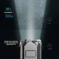 Multi Media Group Militaire Zaklamp - LED Zaklamp - Inzoombaar - USB Oplaadbaar - Spatwaterdicht - Incl Fiets Steun - 13x3cm -Isoproducts Gecertificeerd winkel 550x550 811