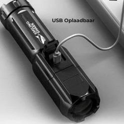 Multi Media Group Militaire Zaklamp - LED Zaklamp - Inzoombaar - USB Oplaadbaar - Spatwaterdicht - Incl Fiets Steun - 13x3cm -Isoproducts Gecertificeerd winkel 550x550 812