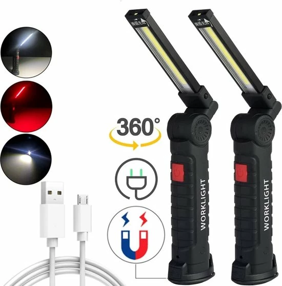 Viatel Led-werklamp, Zaklamp, COB LED, Werkplaatslamp, Inspectielamp, Met Haak En Magneethouder, Led-campinglamp Voor Auto, Reparatie, Werkplaats, Garage, Camping, Noodverlichting 6 Viatel Led-werklamp, Zaklamp, COB LED, Werkplaatslamp, Inspectielamp, Met Haak En Magneethouder, Led-campinglamp Voor Auto, Reparatie, Werkplaats, Garage, Camping, Noodverlichting - Afbeelding 4
