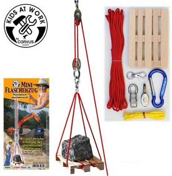 Kids At Work Katrolset Junior Hout/nylon Blank 7-delig 8 Kids At Work Katrolset Junior Hout/nylon Blank 7-delig - Afbeelding 6