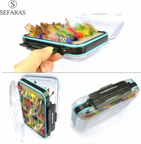 Fish Life Vlieg Vissen Set - Kunstaas Vliegen - 64 Stuks - Vliegaas Set - Forel Lokaas - Met Doos - 16 X 10.5 X 6 CM 4 Fish Life Vlieg Vissen Set - Kunstaas Vliegen - 64 Stuks - Vliegaas Set - Forel Lokaas - Met Doos - 16 X 10.5 X 6 CM - Afbeelding 2