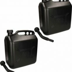 Benson 2x Jerrycan Zwart - 20 Liter - Inclusief Schenktuit