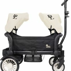 Isoproducts Gecertificeerd winkel 5 Deryan Luxe Sandy Bolderkar - Duo Buggy - Tandem Buggy - Opvouwbaar - Inklapbare Bolderwagen - Duo Kinderwagen - Cream
