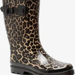 Mountain Peak Dames Regenlaarzen Met Luipaardprint - Bruin - Maat 42