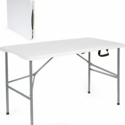 Toboli Klaptafel 120x60x74cm Campingtafel Wit; Bijzettafel, Inklapbare Tafel - Multistrobe -Isoproducts Gecertificeerd winkel 550x627