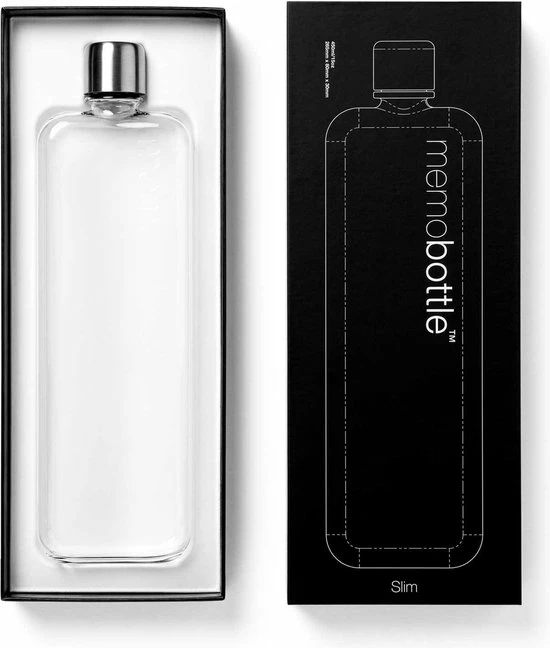 Memobottle Slim - Drinkfles - Transparant - 450ML 5 Memobottle Slim - Drinkfles - Transparant - 450ML - Afbeelding 3