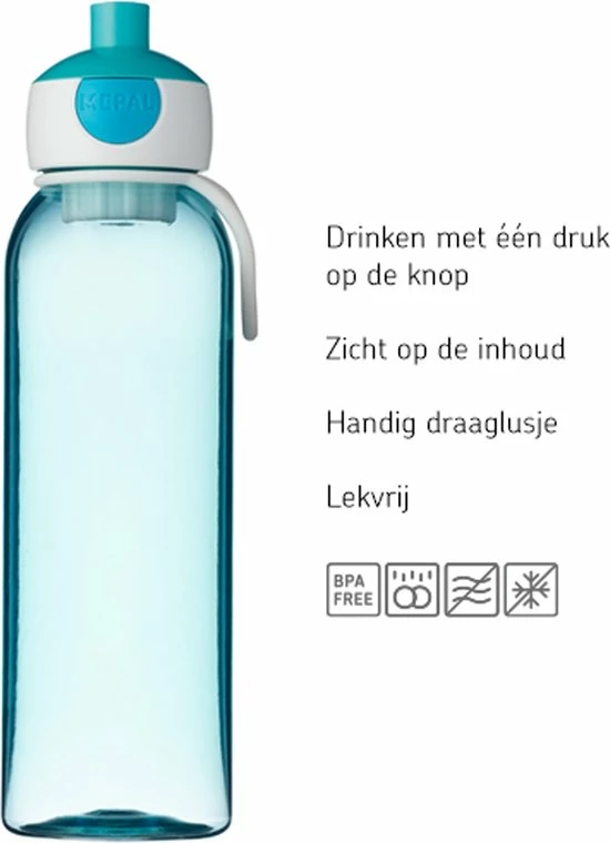 Mepal – Waterfles Pop-up Campus – 500 Ml – Rood – Drinkfles Kinderen – Zicht Op Inhoud – BPA Vrij 6 Mepal – Waterfles Pop-up Campus – 500 Ml – Rood – Drinkfles Kinderen – Zicht Op Inhoud – BPA Vrij - Afbeelding 4