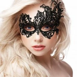 Shots - Ouch! Royal Black Lace Mask - Black