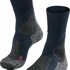 FALKE TK1 Adventure Wandelsokken Dikke Versterkte Thermische Sokken Zonder Patroon Met Sterke Wattering Lang En Warm Voor Wandelen Merinowol Blauw Dames Sportsokken - Maat 41-42
