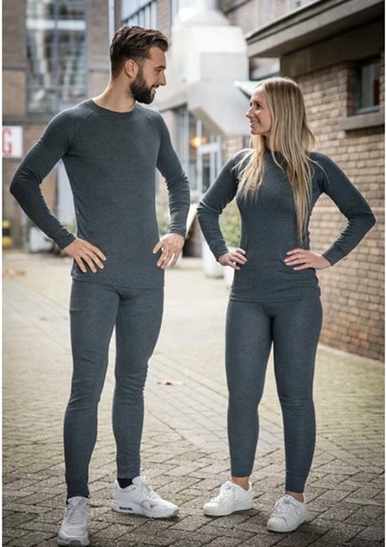 Chimb Thermokleding - Heren - Maat M - Shirt+Broek - Thermowear - Thermoset - Antraciet - Winterset 18 Chimb Thermokleding - Heren - Maat M - Shirt+Broek - Thermowear - Thermoset - Antraciet - Winterset - Afbeelding 16